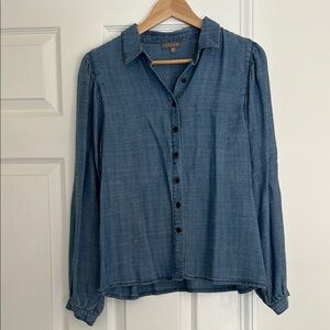 Lilla P Blue Button Down Shirt with Relaxed Fit